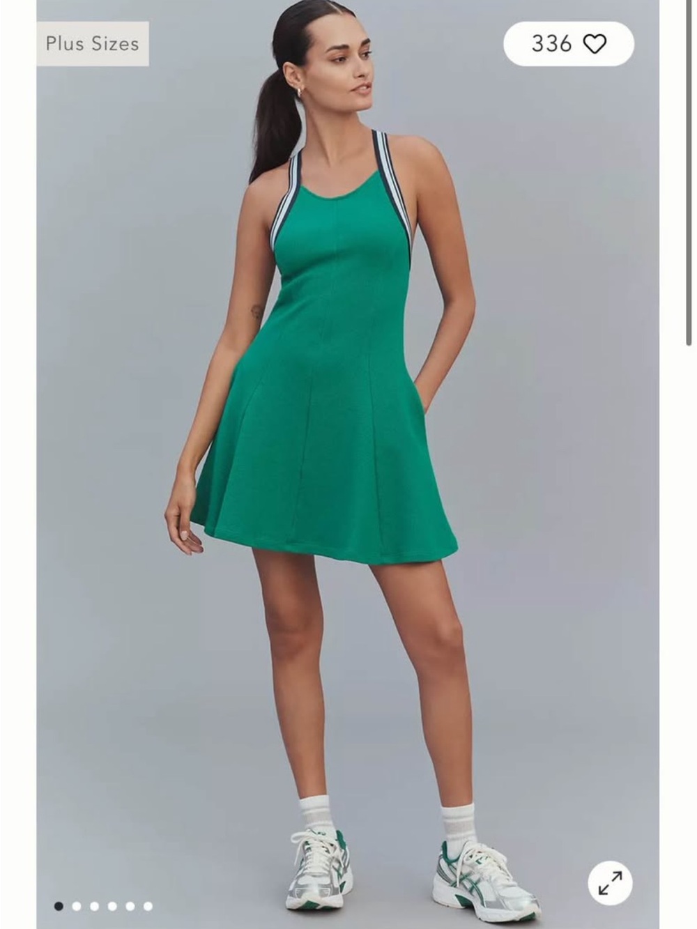 NWT! Green Racerback daily practice Anthropologie tennis dress